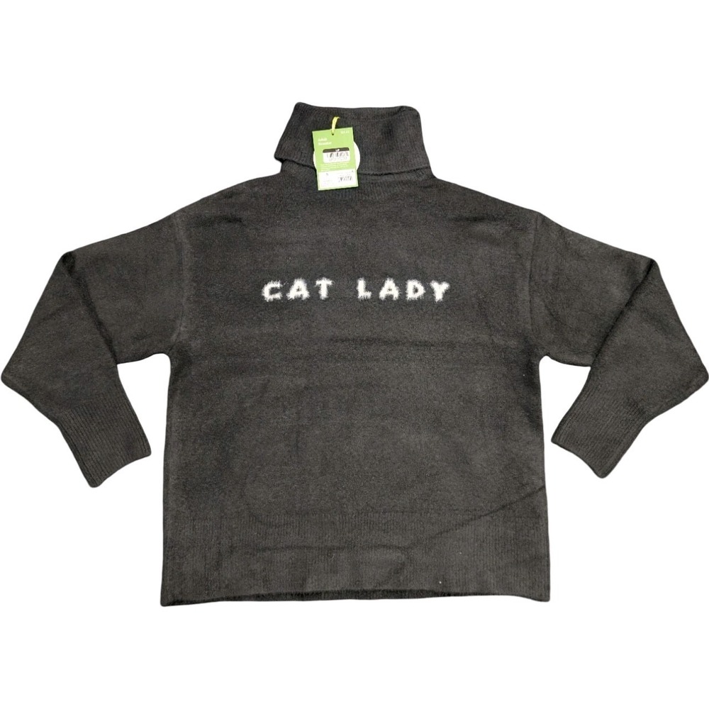 ⭐C9 The Cuddle Collab X Target Womens CAT LADY Turtleneck Sweater Black Size S